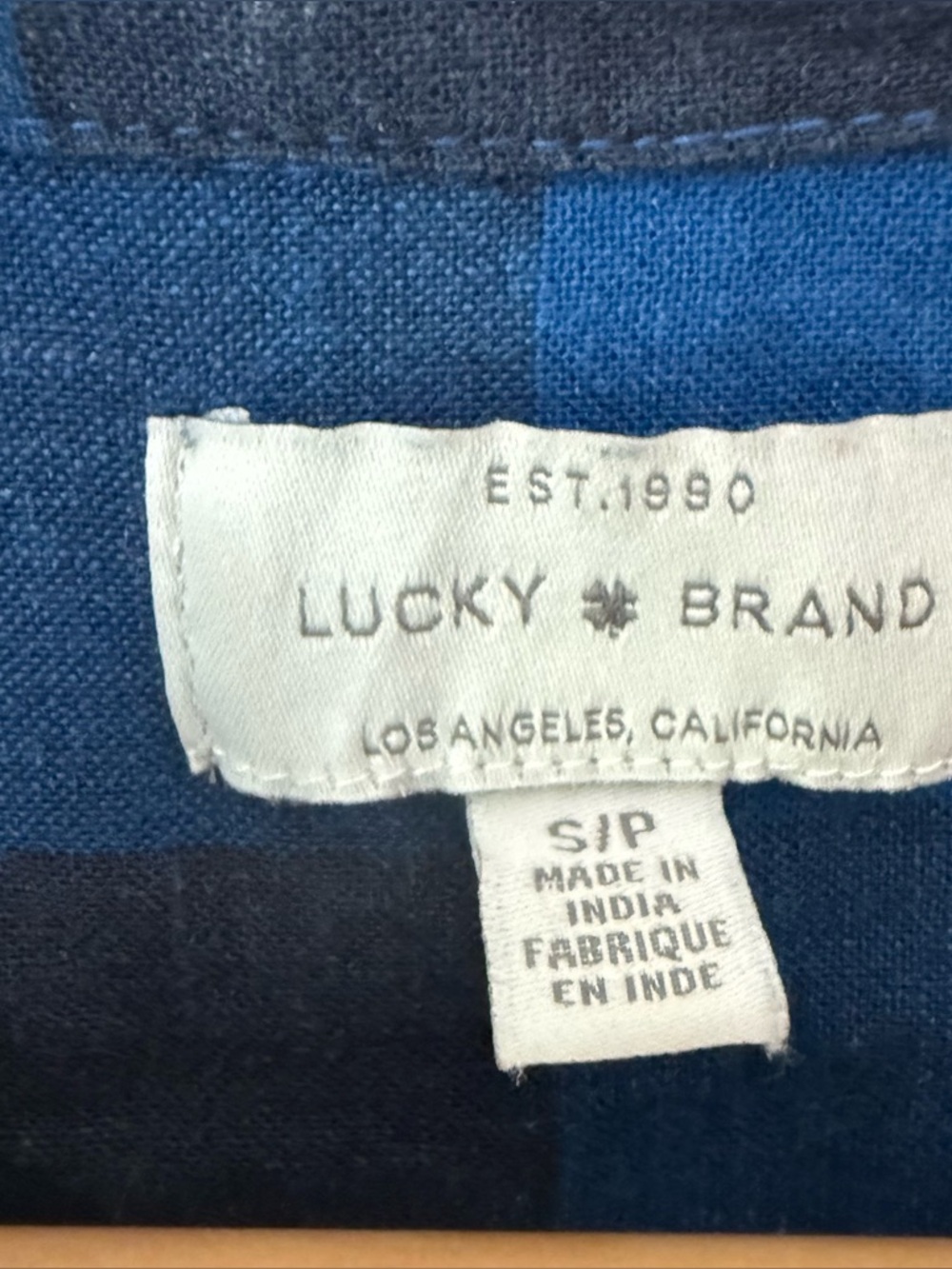 ❇️Lucky Brand Blue and Black Buffalo Check Short Sleeve Button-Down 2 for $22❇️ - Picture 2 of 4
